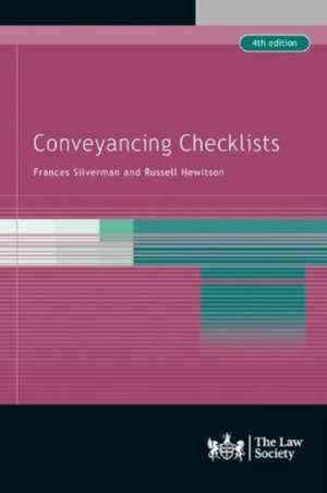 Conveyancing Checklists de Frances Silverman