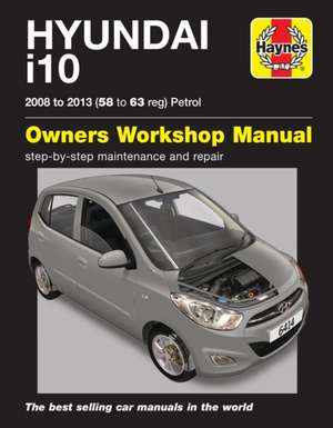 Hyundai i10 petrol (`08–`13) 58 to 63 de Haynes