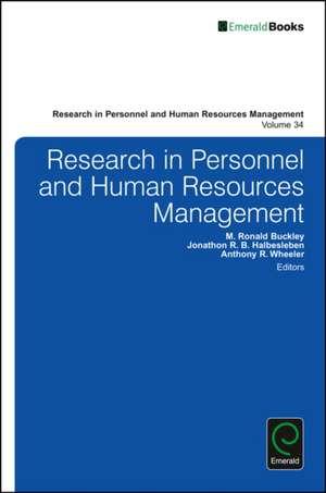 Research in Personnel and Human Resources Management de M. Ronald Buckley