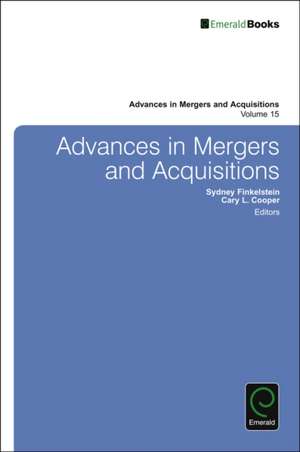 Advances in Mergers and Acquisitions de Cary L. Cooper