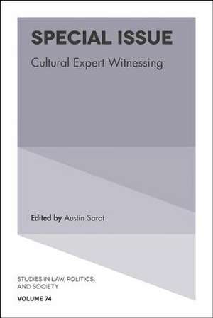 Special Issue – Cultural Expert Witnessing de Austin Sarat