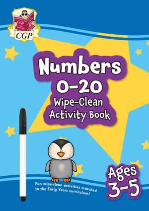 Numbers 0-20 Wipe-Clean Activity Book for Ages 3-5 (with pen) de Cgp Books