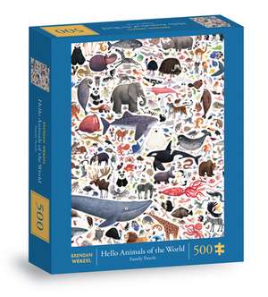 Hello Animals of the World 500-Piece Family Puzzle de Chronicle Books