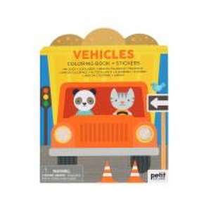 Vehicles Coloring Book + Stickers de Petit Collage