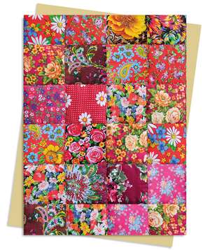 Floral Patchwork Quilt Greeting Card Pack: Pack of 6 de Flame Tree Studio