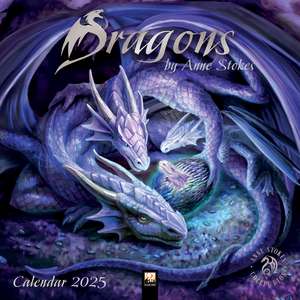 Dragons by Anne Stokes Wall Calendar 2025 (Art Calendar) de Flame Tree Studio