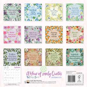 A Year of Lovely Quotes Wall Calendar 2025 (Art Calendar) de Flame Tree Studio