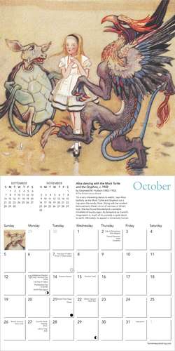 British Library: Alice's Adventures in Wonderland Mini Wall Calendar 2025 (Art Calendar) de Flame Tree Studio