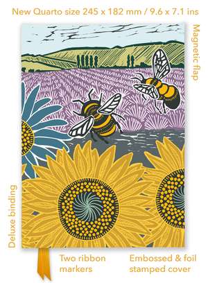 Kate Heiss: Sunflower Fields (Foiled Quarto Journal) de Flame Tree Studio