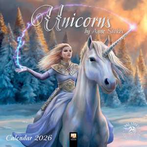 Unicorns by Anne Stokes Wall Calendar 2026 (Art Calendar) de Flame Tree Studio