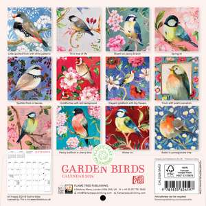 Sophie Adde: Garden Birds Mini Wall Calendar 2026 (Art Calendar) de Flame Tree Studio