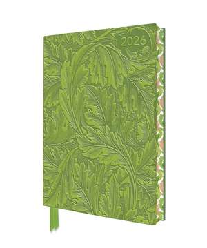 William Morris: Acanthus 2026 Artisan Art Vegan Leather Diary Planner - Page to View with Notes de Flame Tree Studio