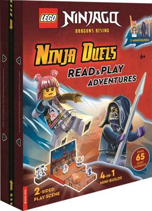 LEGO® NINJAGO®: Ninja Duels (with Sora minifigure, Wolf Mask warrior minifigure, two-sided play scene, four mini-builds and over 65 LEGO® elements) de Buster Books