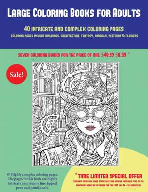 Large Coloring Books for Adults (40 Complex and Intricate Coloring Pages) de James Manning