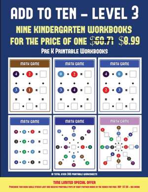 Pre K Printable Workbooks (Add to Ten - Level 3) de James Manning