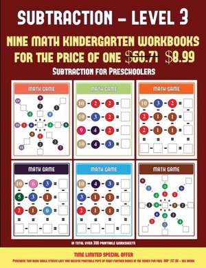 Subtraction for Preschoolers (Kindergarten Subtraction/Taking Away Level 3) de James Manning