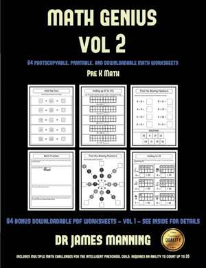 Math Lessons for Preschoolers (Math Genius Vol 2) de James Manning