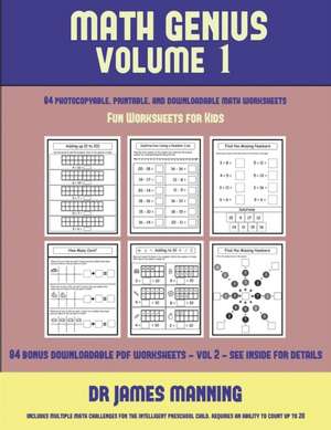 Fun Worksheets for Kids (Math Genius Vol 1) de James Manning