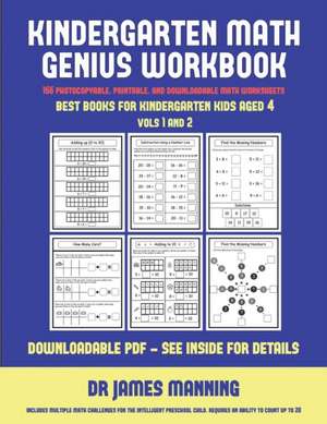 Best Books for Kindergarten Kids aged 4 (Kindergarten Math Genius) de James Manning