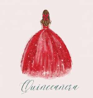 Quinceanera Guest Book with red dress (hardback) de Lulu And Bell