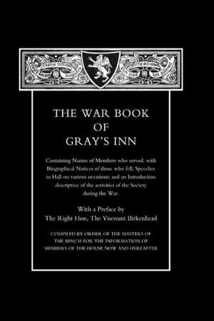 War Book of Gray's Inn de Inn Gray's Inn