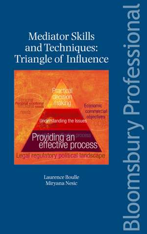 Mediator Skills and Techniques: Triangle of Influence de Professor Laurence Boulle