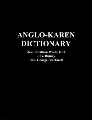 Anglo-Karen Dictionary de Rev. Jonathan Wade