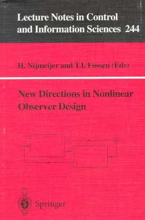 New Directions in Nonlinear Observer Design de Henk Nijmeijer