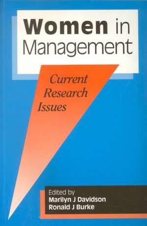 Women in Management: Current Research Issues de Marilyn Davidson