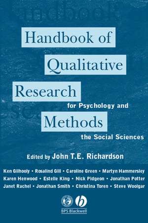 Handbook of Qualitative Research Methods for Psychology and the Social Sciences de JTE Richardson