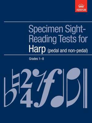 Specimen Sight-Reading Tests for Harp, Grades 1-8 (pedal and non-pedal) de Skaila Kanga