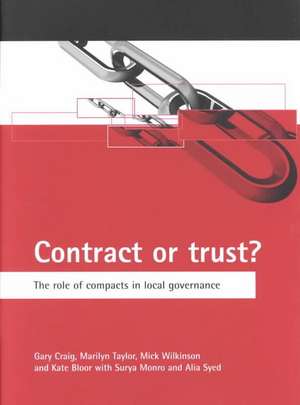 Contract or trust? – The role of compacts in local governance de Gary Craig