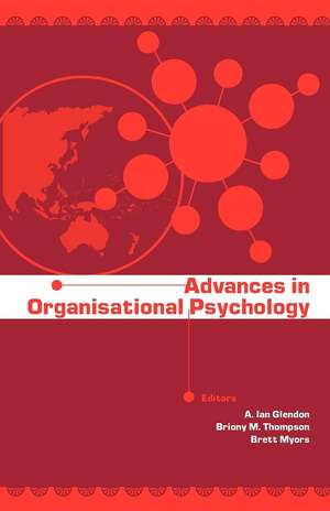 Advances in Organisational Psychology de Ian A. Glendon