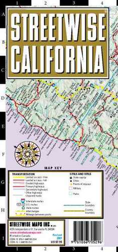 Streetwise California Map - Laminated State Road Map of California: Folding Pocket Size Travel Map de Streetwise Maps