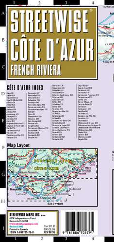 Streetwise French Riviera Map (Cote D'Azur) - Laminated Road Mapof the French Riviera: Folding Pocket Size Travel Map de Streetwise Maps