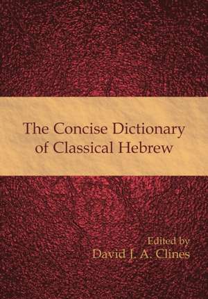 The Concise Dictionary of Classical Hebrew de David J. A. Clines