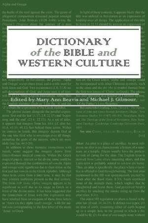 Dictionary of the Bible and Western Culture de Mary Ann Beavis