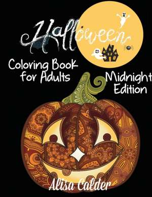 Halloween Adult Coloring Black Background de Alisa Calder