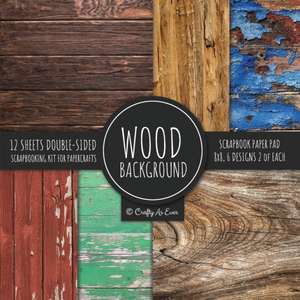 Wood Background Scrapbook Paper Pad 8x8 Scrapbooking Kit for Papercrafts, Cardmaking, DIY Crafts, Rustic Texture Design, Multicolor de Crafty As Ever