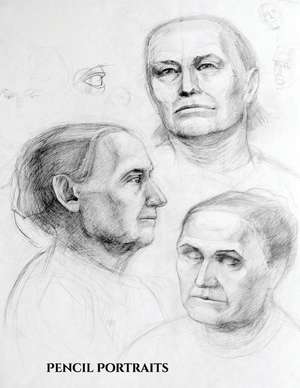 Pencil Portraits Sketch Book de James Manning