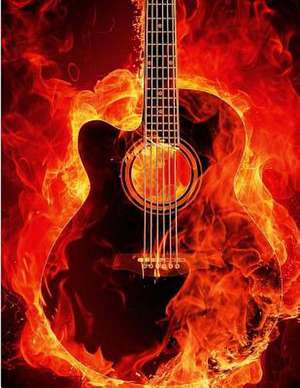 Guitar on Fire Notebook - Graph Paper, 4x4 Grid de Creations, Rengaw