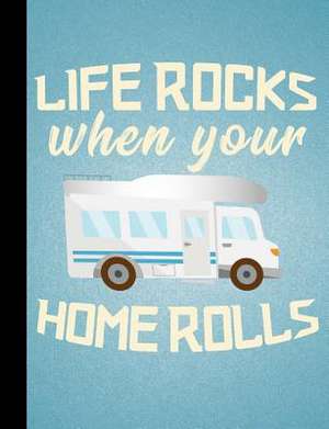 Life Rocks When Your Home Rolls, Nomads, Composition Book, 4x4 Quad Rule Graph Paper de Slo Treasures