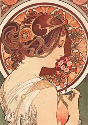 Carnet Blanc, Affiche Mucha, La Primevère de Alphonse Mucha