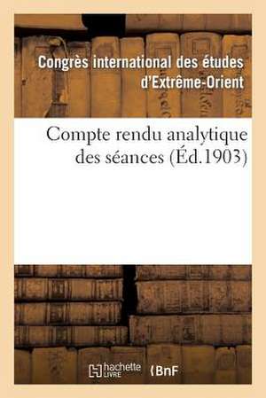 Compte Rendu Analytique Des Seances