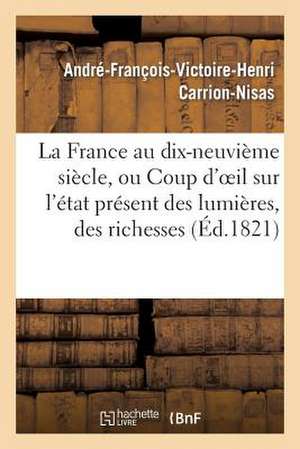 La France Au Dix-Neuvieme Siecle, Ou Coup D'Oeil Sur L'Etat Present Des Lumieres, Des Richesses: , de La Morale Et de La Liberte de Carrion-Nisas-A-F-V-H