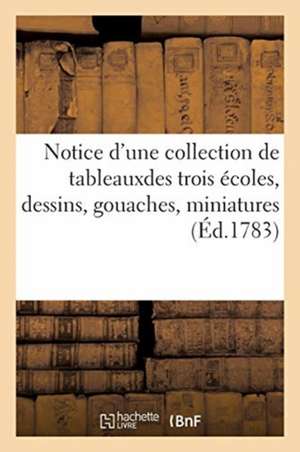 Notice d'une collection de tableauxdes trois écoles, dessins, gouaches, miniatures du cabinet de Sans Auteur