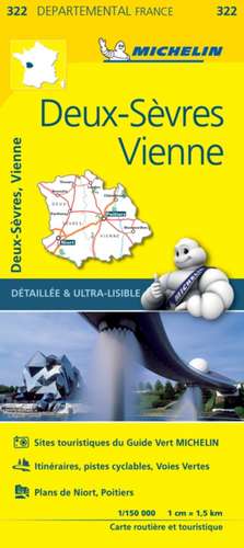 Deux-Sevres, Vienne - Michelin Local Map 322 de Michelin