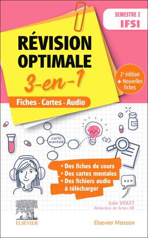 Révision optimale 3 en 1 _ Semestre 2 IFSI: Fiches-Cartes-Audio de Julie Violet