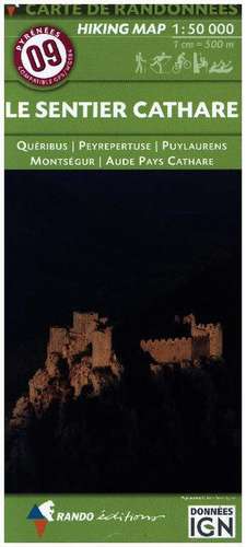 Pyrénées Carte 09. Le Sentier Cathare 1 : 55 000