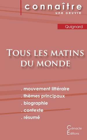 Fiche de lecture Tous les matins du monde (Analyse littéraire de référence et résumé complet) de Pascal Quignard